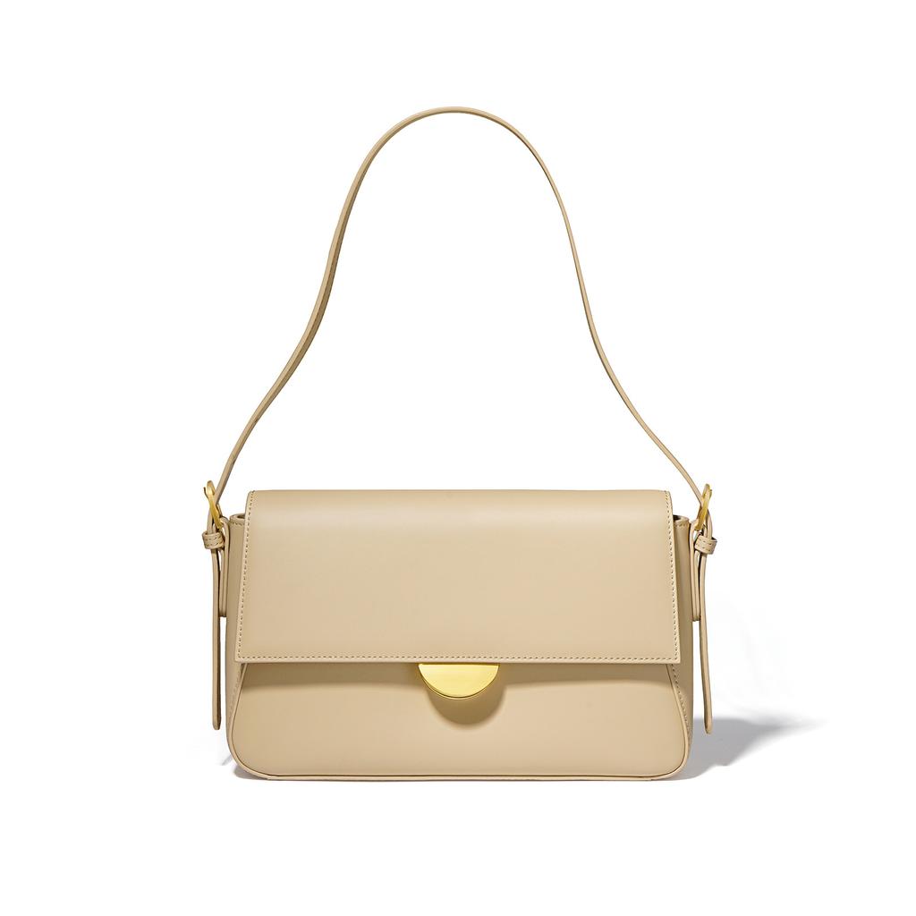 Commuter Underarm Bag Women's Fashion Cowhide Small Square Bag Niche Design Texture Versatile Portable Shoulder Bag