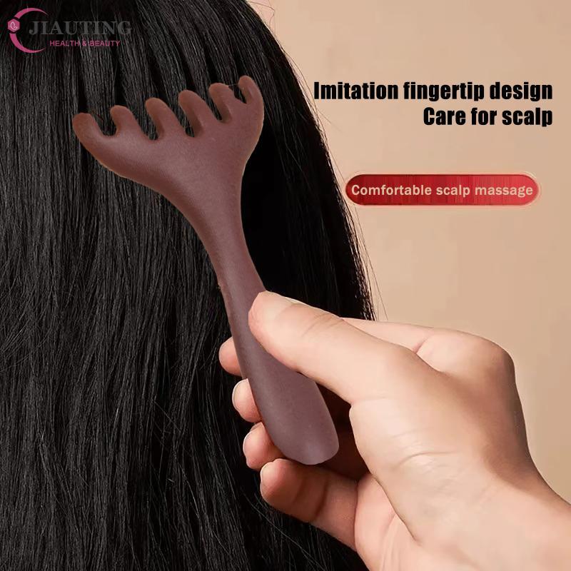 Plastikkamm für Meridian-Massage, Körper-Gua-Sha-Werkzeug, Antistatisch, 6-Zacken-Kopfmassagegerät, Fördert