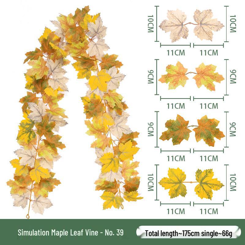 Artificial Maple Leaf Vine for Autumn Harvest Festival & Thanksgiving Decorations