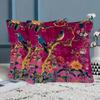 Pink Floral Bird Pillow Cover Double Sided 2Dprint Soft Polyester Cushion Case Living Room Bedroom Sofa Couch Boho Decor Vibrant