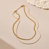 INS Japan-Korea Autumn/Winter Snake Bone & Blade Double-Layer Necklace