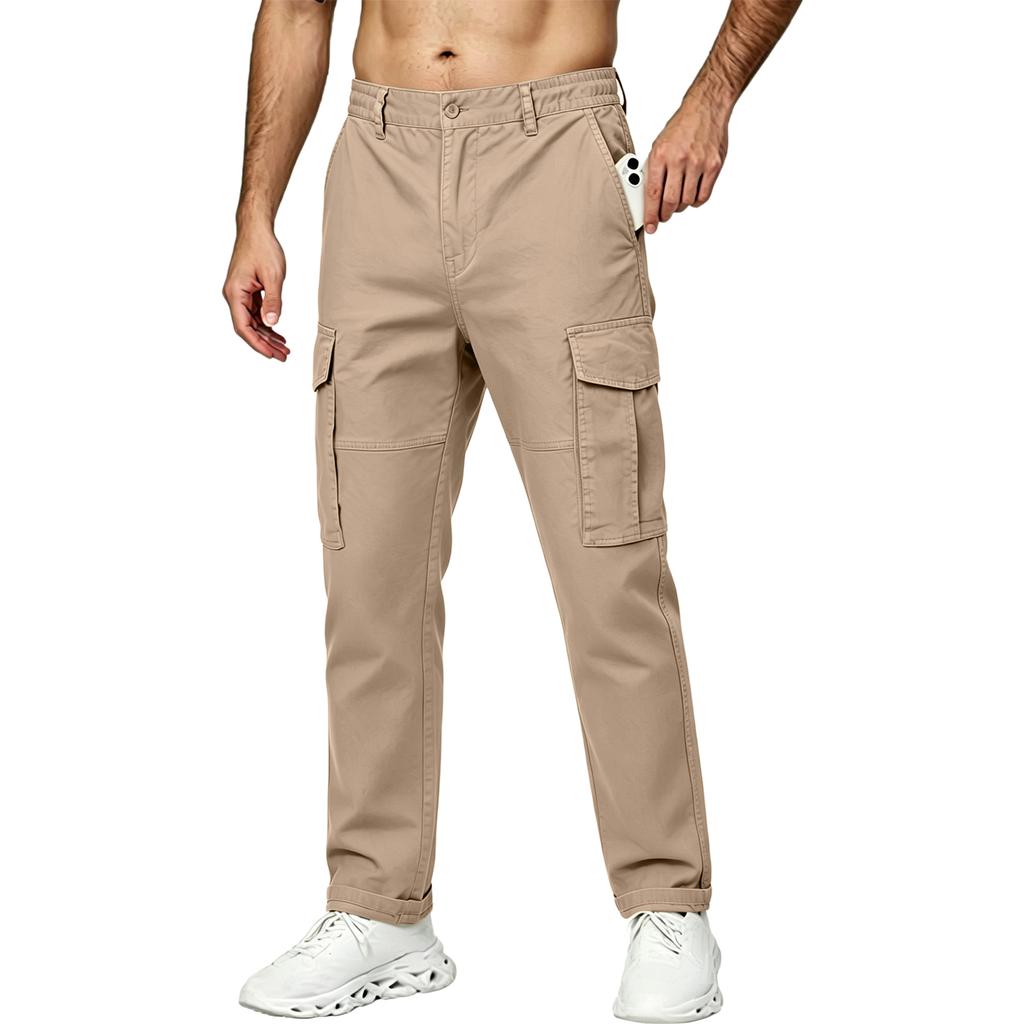 Men's Casual Cargo Pants Multi Pocket Workwear Trousers Lightweight Durable Fit for Outdoor Activities and Everyday Use