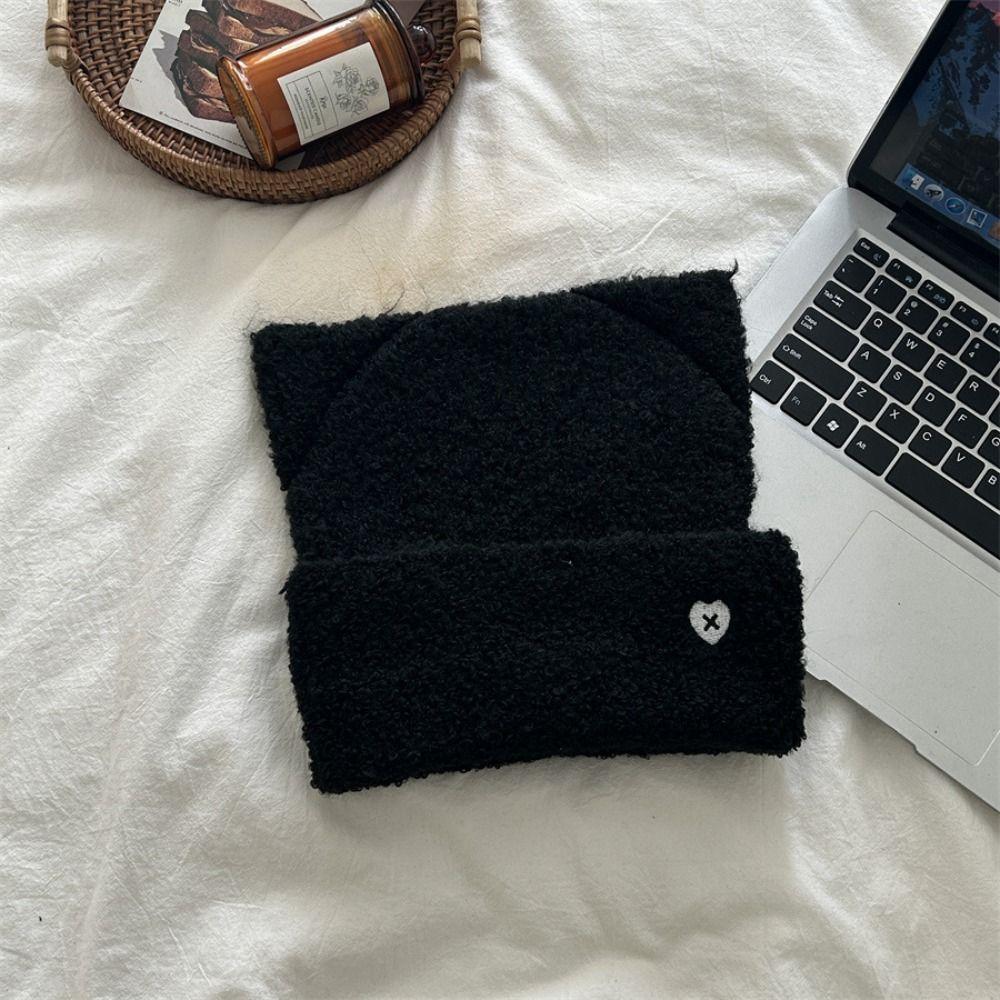 Embroidery Knitted Cap Bear Ears Winter Knitted Hat Personality Cat Ears Hat  Warm
