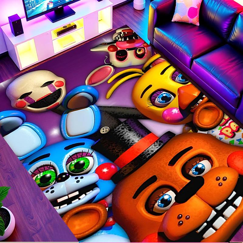 Tappeto Stampato Five Nights at Freddy's, Tappeto da Pavimento Lavabile, Per Ingresso, Stanza del Dormitorio, Lavanderia, Ufficio, Studio, Decorazione per la Casa, Regalo di Compleanno, Natale