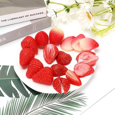 10Pcs Artificial Strawberry Petals Diy Artificial Fruit Simulation Fake Fruit Party Photography Prop Ornament Home Wedding Decor
