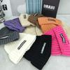 Autumn and Winter Woolen Hats for Women  Letter Cloth Labels  Small Knitted Hats for Couples Versatile Ear Protection, Warm Pullover Cold Hats for Men