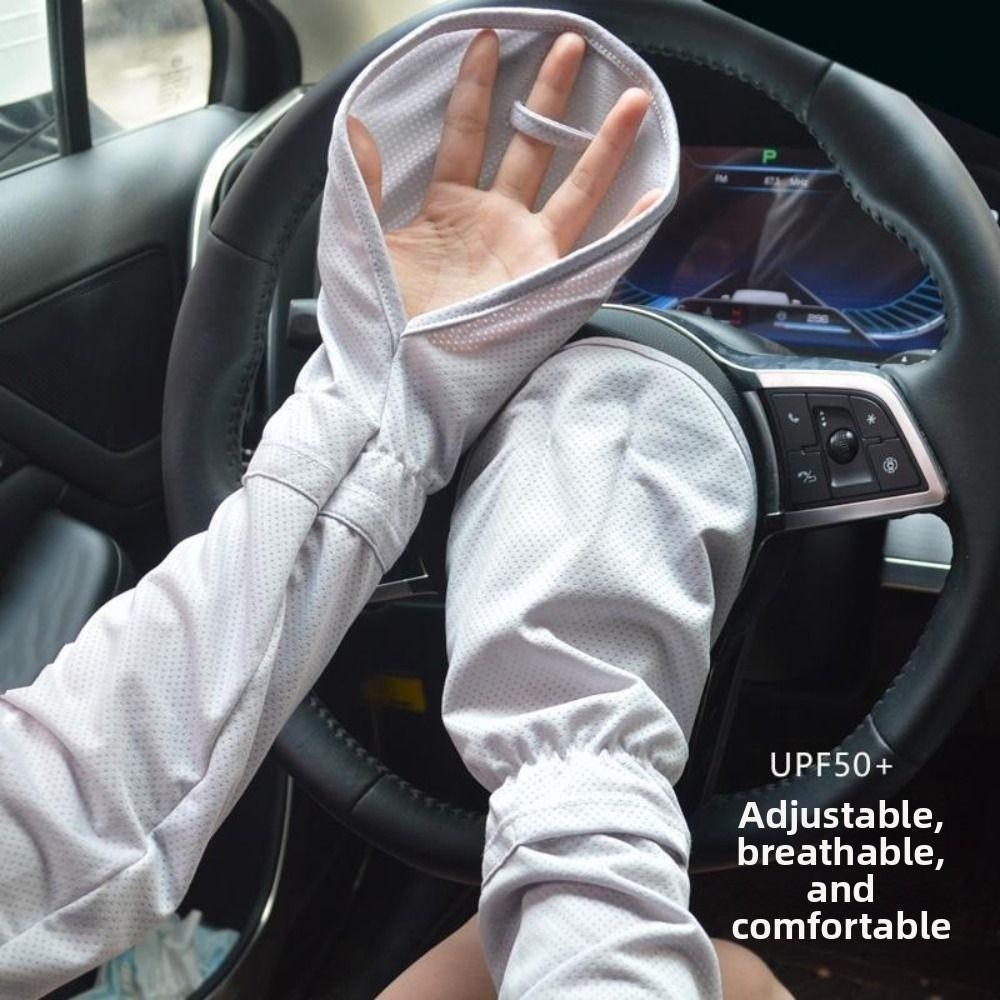 Breathable Sun Protection Sleeves Anti-UV Ice Silk Sleeve Women Driving Sleeve Gloves Summer Use