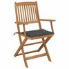 VidaXL Lot de 8 Chaises Pliables d'Extérieur avec Coussins, Sièges de Terrasse, Chaises de Salle à Manger, Meubles de Patio 3075085