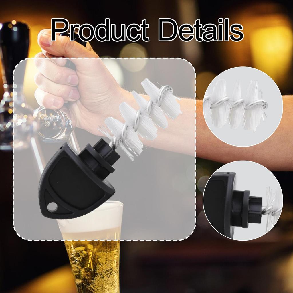 Beer Dispenser Spout Cleaning Brush Nylon Bristles Portable Plug Tool for Homebrew Club Bar