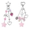 Cute Keychains for Girls,Lovely Car Keychain Accessories,Key Purse Handbag Charms for Women Bows Star Heart Keychain