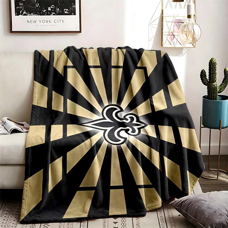 New Orleans Saints Theme Personalized Outdoor Flannel Blankets Soft And Suitable For All Seasons Perfect For Sofas Beds And Camping