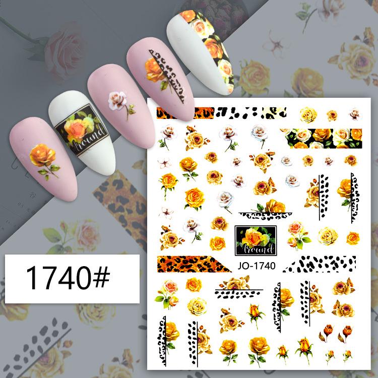 3D Colorful Flower Nail Art Stickers - Sunflower & Rose Self-Adhesive Decals