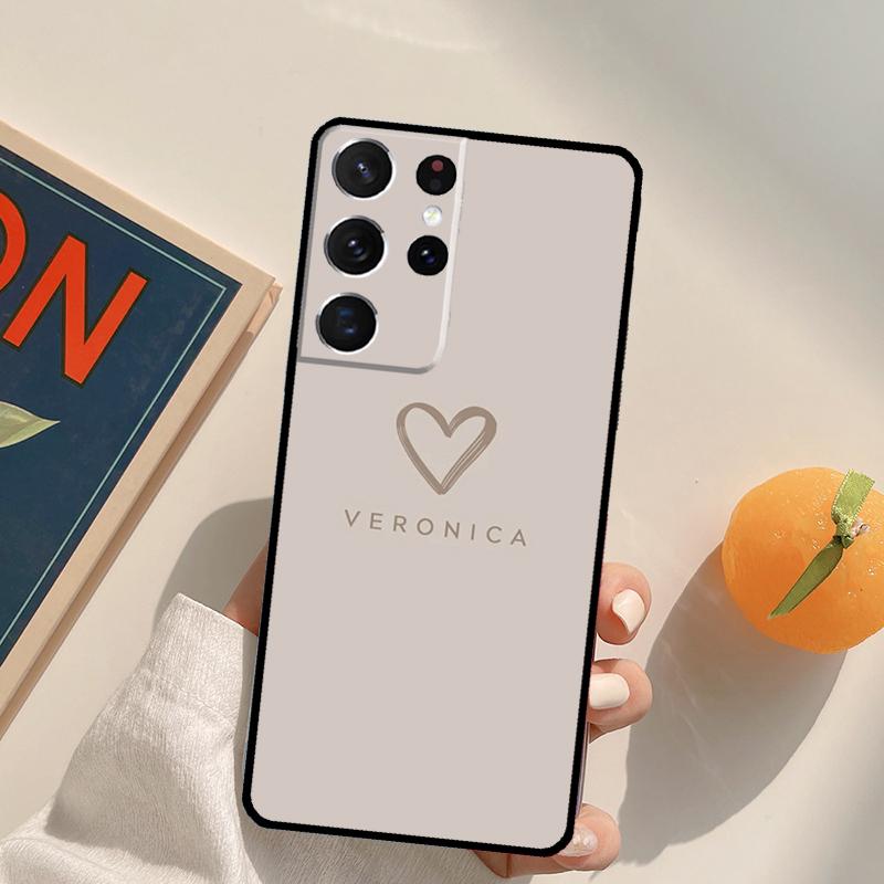 Personalise name initials pastel Phone Case For Samsung Galaxy S22 S23 S21 Ultra S20 FE S8 S9 S10 Plus Note 10 20 Ultra Cover