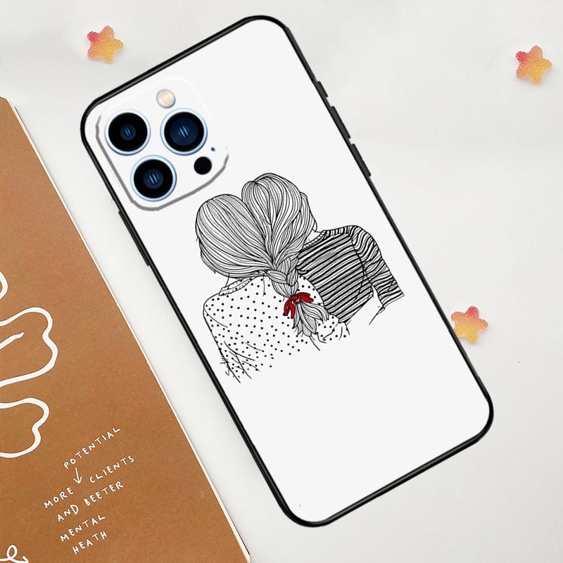 Best Friends BFF Matching Phone Case For iPhone 17 Pro Max 14 13 12 11 15 16 Pro Max mini 16 Plus 16e 17 Air Funda