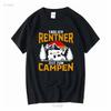 Rentner Geschenk Ruhestand Camping Wohnmobil Rente T Shirt Long or Short Sleeves Vintage Washed Casual Stretched Fashion