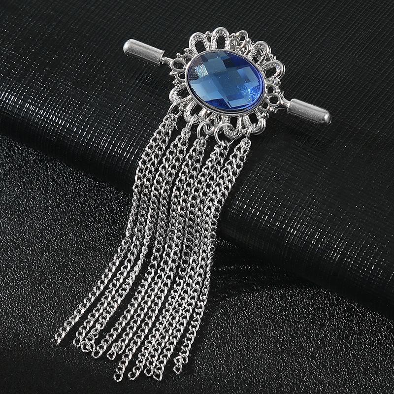 Crown Gold Silver Tassel Brooches For Women Men Pin Party Casual Lapel Pins Accessory Gift Suit Tassel Brooches Jewelry