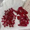 20 Pcs/Lot New Red Star Snap Clip for Girl Waterdrop Barrettes Black Hairpin Women Silver Hair Clip Accessories Kawaii BB Clip