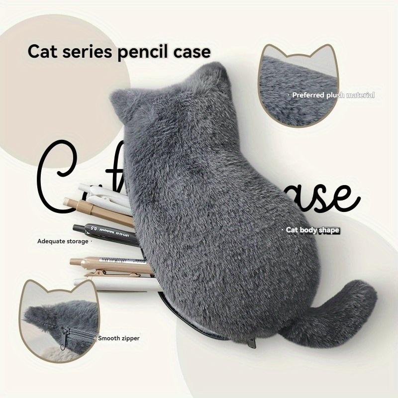 Cute Plush Cat Shaped Pencil Case, Large Capacity Stationery Storage Bag, New Year's and School Start Season Gift Cute Bag