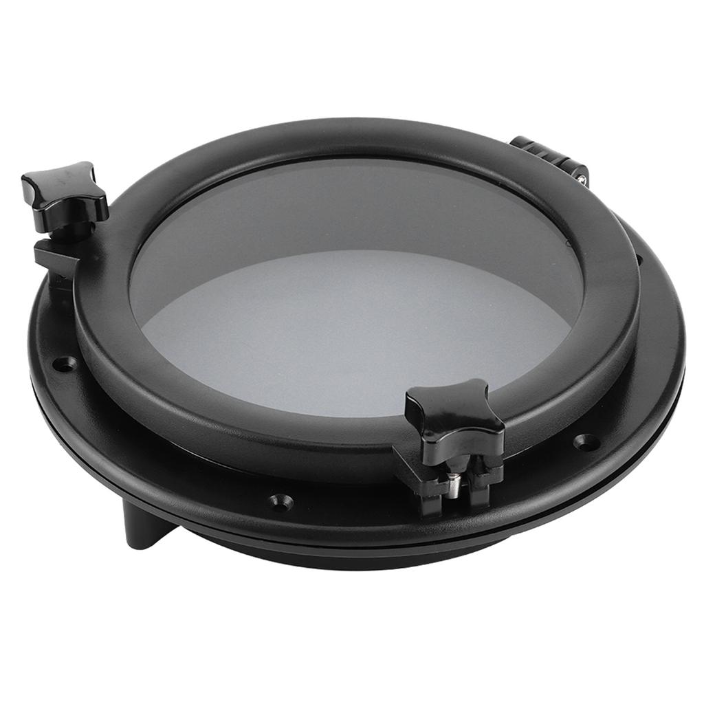 10in Marine Porthole Round Black Portlight Stalinite Window Universal for RV Boat Yacht