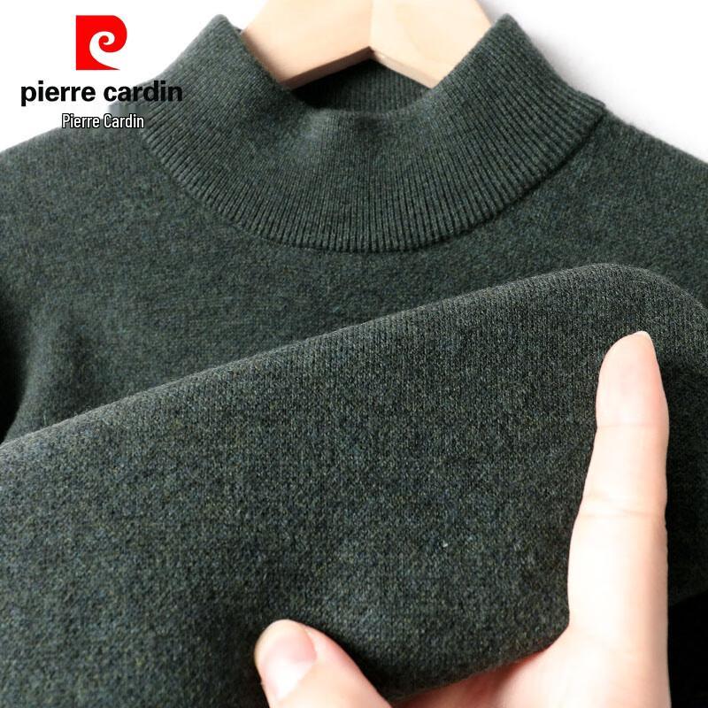 Pierre Cardin Men's Heavyweight 100% Wool Mock Neck Sweater