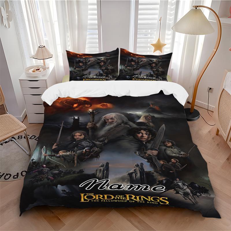 Custom Textile Middle-earth Adventure Bedding 3 Piece Set HD Print Duvet Cover Pillowcases for Teens Adult Bedroom Decoration