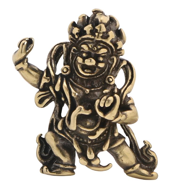 

Traditional Chinese Brasses Tibetan Mahakala Miniature Statue Pendant Money God Figurine Home Decoration And Gift Giving
