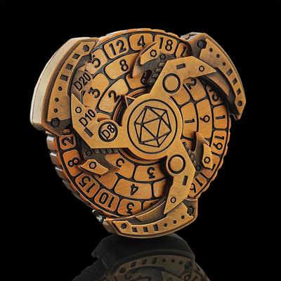 Metalowe kostki do biegania COC 7-w-1 żyroskop na palec gramofon wielościan metalowe kostki DND Dungeons & Dragons