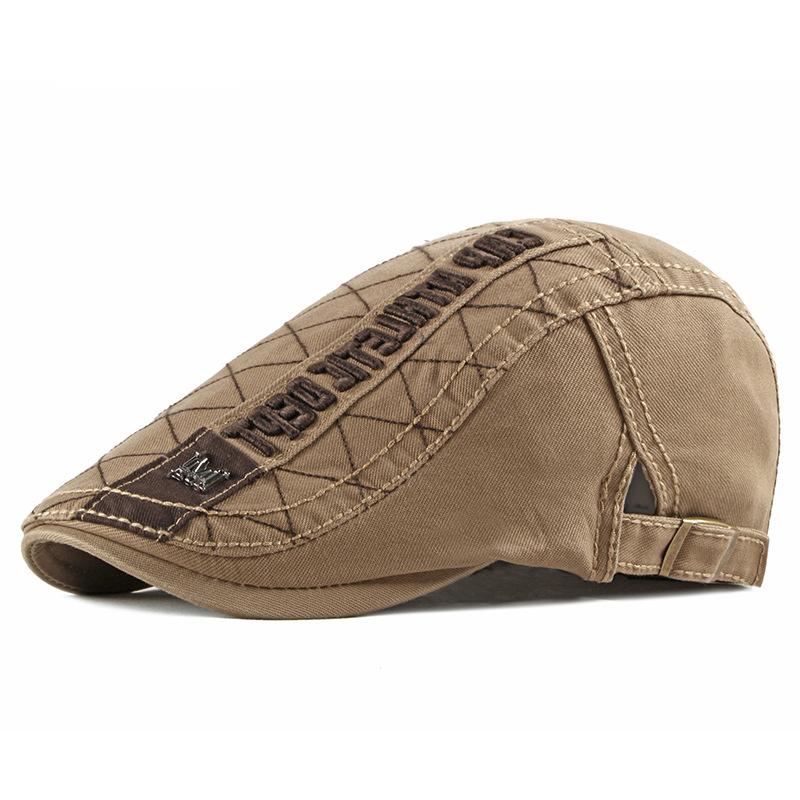Adjustable Men Spring Summer Sun Newsboy Hats Classic Western Newsboy Caps Cotton Blend Beret Hat Flat Brim Men Berets Cap