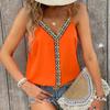 Women Spring Summer Solid Color Block Camisole Vacation Sexy Loose Sleeveless Suspenders Vest Tank Tops S-XL