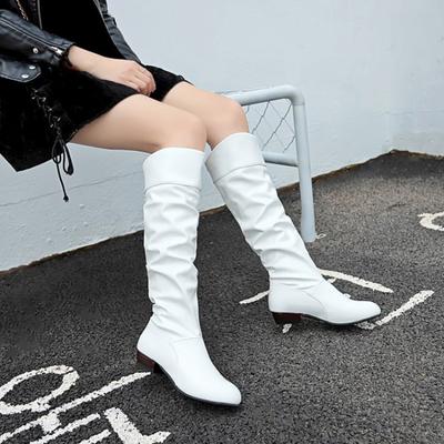 Autunno e inverno nuovi stivali alti fino al ginocchio da donna con tacco alto da donna, stivali neri da donna in pelle, taglie forti 35-43 Botas De Mujer