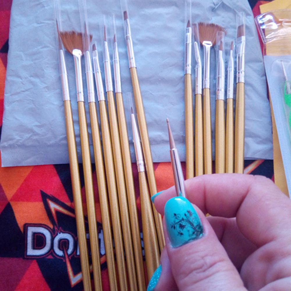 20 Pcs Nail Art Brushes Design Set Dotting Painting Drawing Polish Brush Pen Tools Nail Dotting Pen