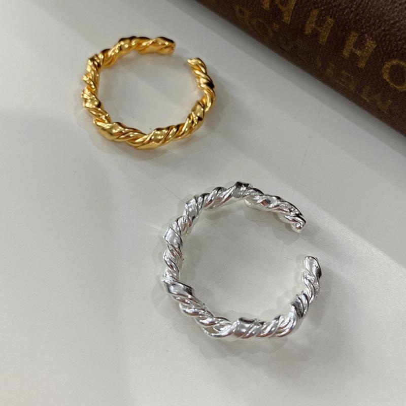 European Style Simple Twist Winding 925 Sterling Silver Jewelry Fashion Ins Trend Popular Exquisite Opening Rings TYB447
