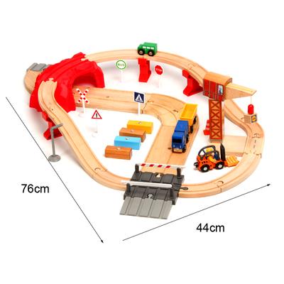Wooden Train Track Set Transport Scene Accessories Children Assemble Educational Boys Toys Suitable for Wooden Rails Gifts Pd52