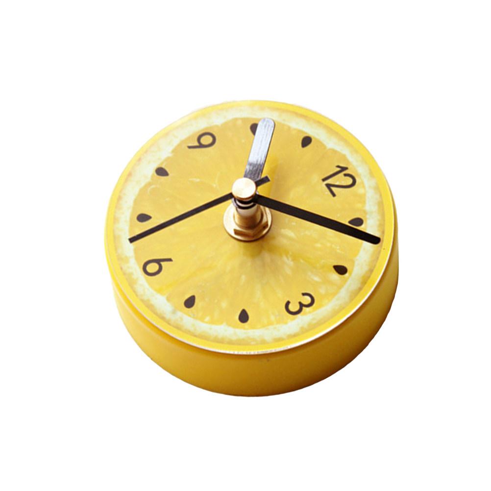 

Premium Plastic Green Lemon Fridge Clock with Built-in Magnets Multifunctional Refrigerator Sticker Clock for Time Reading and жовтий
