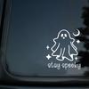 Strašidelný duch vinylová nálepka: Samolepicí, polomatná halloweenská nálepka na auto, notebook, láhev na vodu - pro jedno použití, nepravidelný tvar