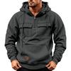 Men's Color Half-Zip Raglan Sleeve Hoodie with Pockets for Winter