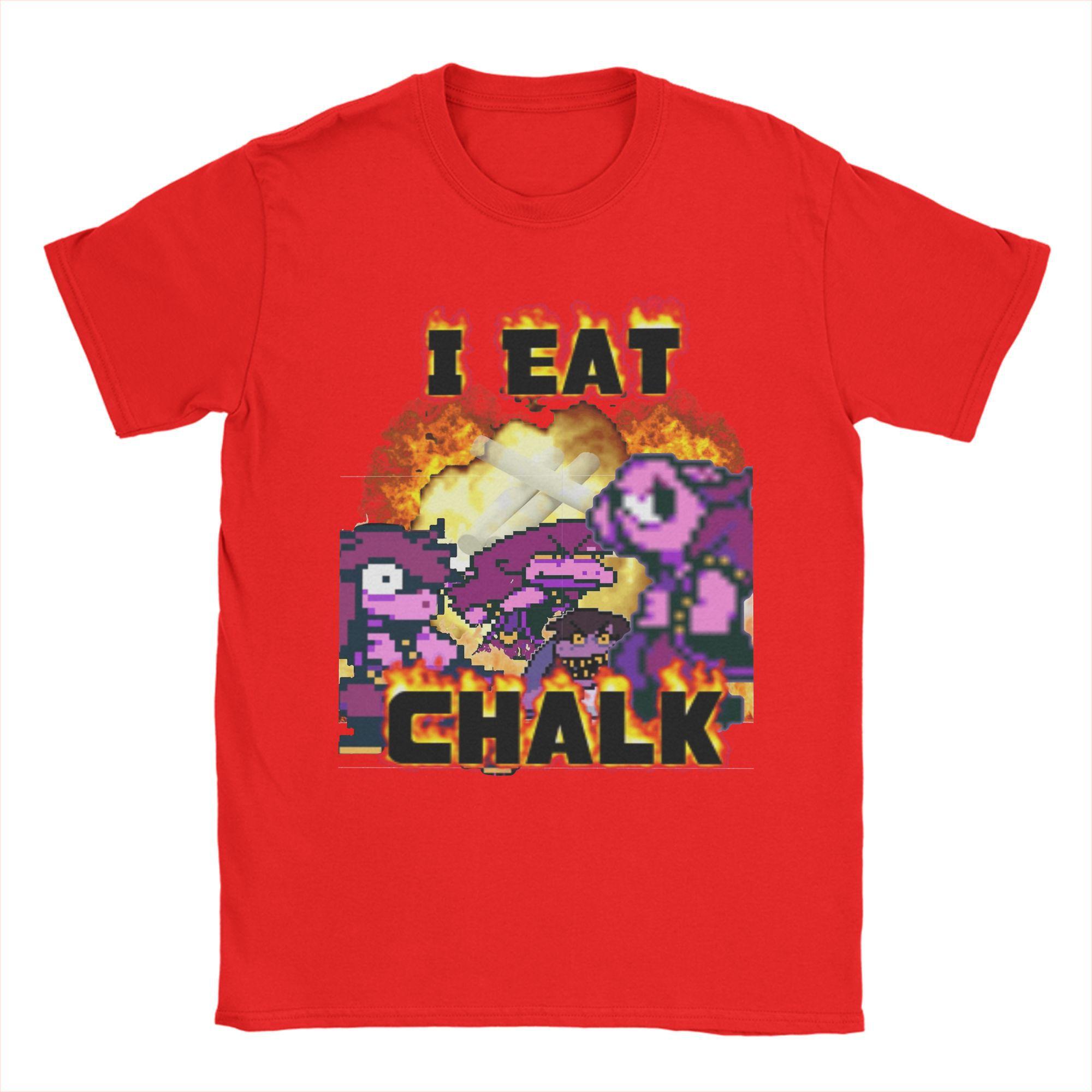 

I eat chalk Susie deltarune T Shirt Summer Aesthetic T Shirts 100% Cotton Leisure Tee Shirt For Unisex Short-Sleeved Pattern Tees S