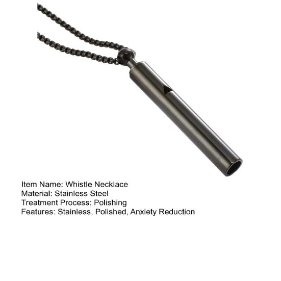 Mindful Breathing Whistle Necklace Stainless Steel Anxiety Reduction Necklace Stress And Panic Relief Necklace Adjustable Length Meditation Inner