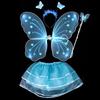 4Pcs Fairy Princess Children Costume Sets Butterfly Wings Wand Headband Tutu Skirt