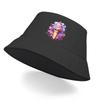 Fischerhut mit lila Eisdruck, Damen Hut faltbar Mode Polyester Beckenmütze