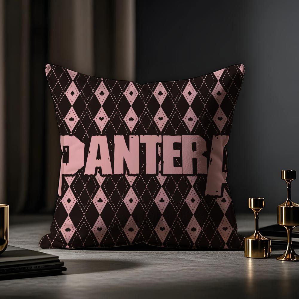 Pantera Cushion Cover Anti-dustmite Pillowcase Invisible Zipper Silky Short Plush Sofa Cushion Cover