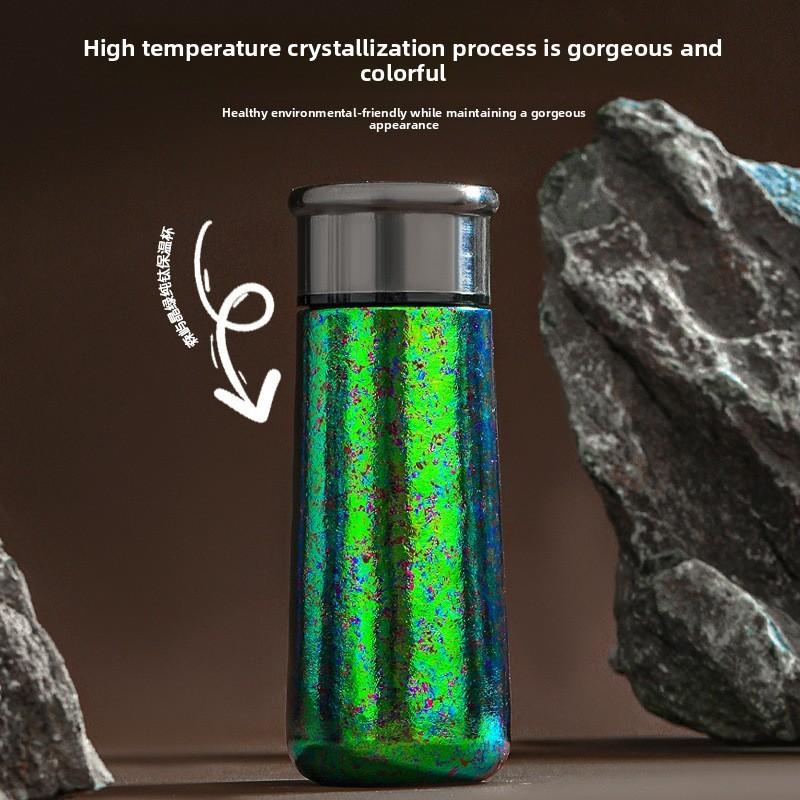 Barevný Stylový Titanový Hrnek Ledový Květ Izolační Hrnček Pro Domov Kancelář A