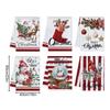 6pcs Red Black Striped Christmas Hand Towels Absorbent Microfiber Snowman Christmas Towels 16x23 Inches Winter Christmas Towels