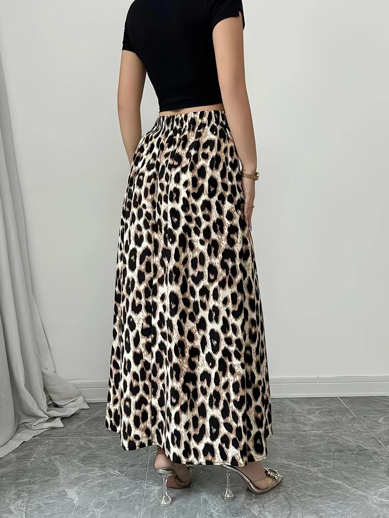 Europäischer und Amerikanischer Leopardenmuster Schwingrock - Lässig, Vielseitig, Frühling/Sommer Stil