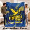 Fenerbahçe FC Personalized Flannel Blanket Custom Name Text Soft Throw Blanket Home Decor