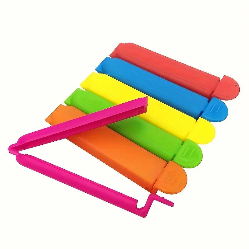 12pcs Color-Coded Reusable Food Sealing Clips - Heavy-Duty Plastic Locking Latch for, Snacks, Cereals, Kitchen Storage