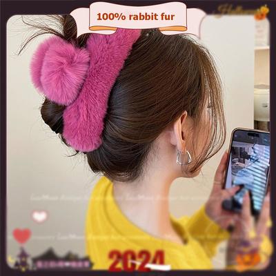 1pcs Natural Rabbit Fur Winter Fuzzy Hair Claw