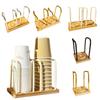 Multifunctional Cup Storage Rack Wooden Bottom Mug Display Stand Organizer  Counter