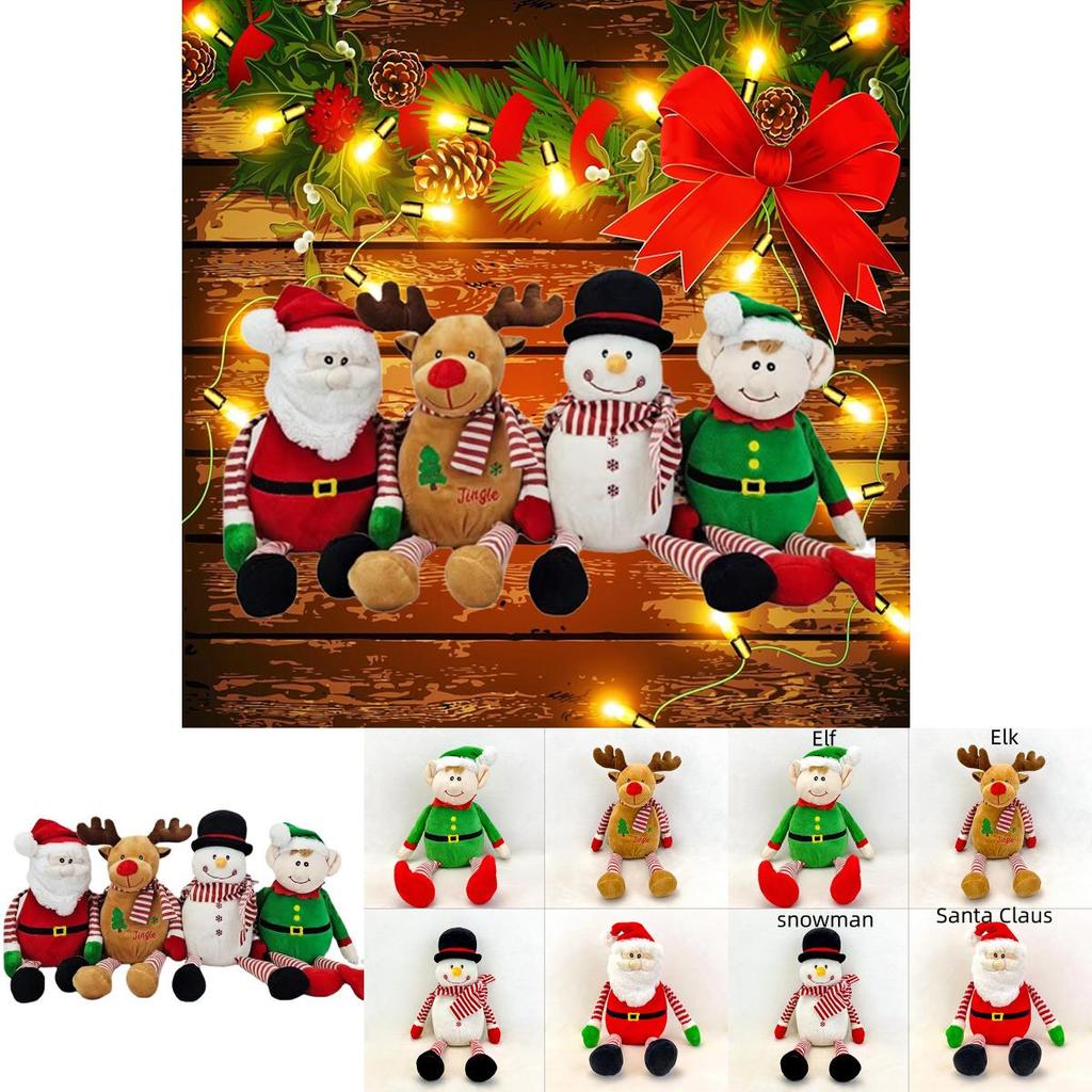 Festive Plush Santa Snowman Elk Doll Decorative Toy For Christmas