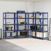 VidaXL 5-Tier Storage Shelves 4 Pcs Blue, Garage Shelf, Garage Storage Shelf, Workshop Shelf, 3307593